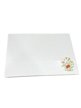 Corning Ware Wildflower Orange Counter Saver Cutting Board 1970s USA 10” x 14”